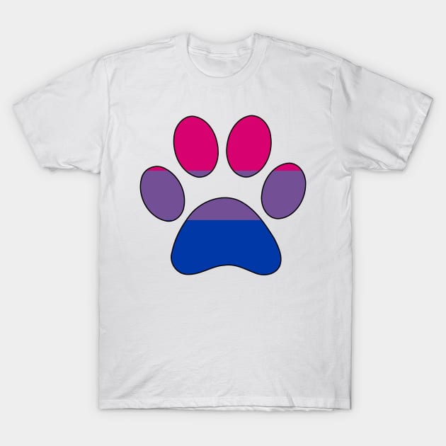 Bisexual Paw Print T-Shirt by NatLeBrunDesigns